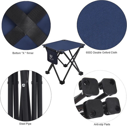 Camping Stool, Folding Samll Chair Portable Camp Stool for Camping Fishing Hiking Gardening and Beach, Camping Seat with Carry Bag (Green, L 13.5")