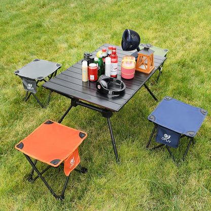 Camping Stool, Folding Samll Chair Portable Camp Stool for Camping Fishing Hiking Gardening and Beach, Camping Seat with Carry Bag (Green, L 13.5")