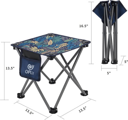 Camping Stool, Folding Samll Chair Portable Camp Stool for Camping Fishing Hiking Gardening and Beach, Camping Seat with Carry Bag (Green, L 13.5")