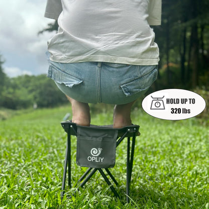 Camping Stool, Folding Samll Chair Portable Camp Stool for Camping Fishing Hiking Gardening and Beach, Camping Seat with Carry Bag (Green, L 13.5")
