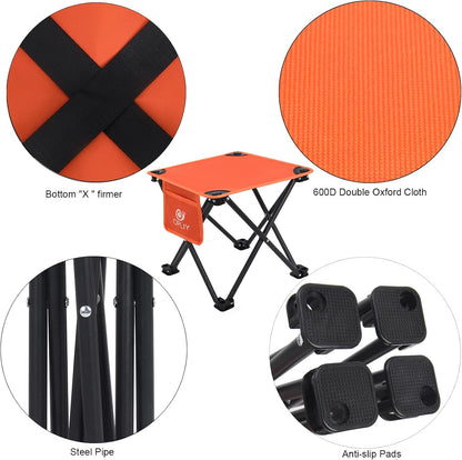 Camping Stool, Folding Samll Chair Portable Camp Stool for Camping Fishing Hiking Gardening and Beach, Camping Seat with Carry Bag (Green, L 13.5")