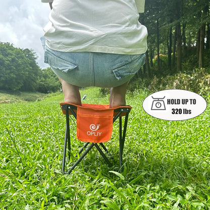Camping Stool, Folding Samll Chair Portable Camp Stool for Camping Fishing Hiking Gardening and Beach, Camping Seat with Carry Bag (Green, L 13.5")