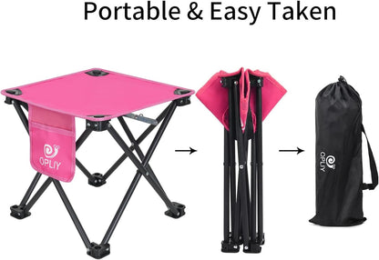 Camping Stool, Folding Samll Chair Portable Camp Stool for Camping Fishing Hiking Gardening and Beach, Camping Seat with Carry Bag (Green, L 13.5")