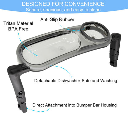 Stroller Snack Tray Compatible with Cybex Balios,Gazelle, Talos Series Prams - BPA-Free Tritan Baby Travel Tray, 360° Swivel for Easy Access, Folds with Stroller, Easy Clean