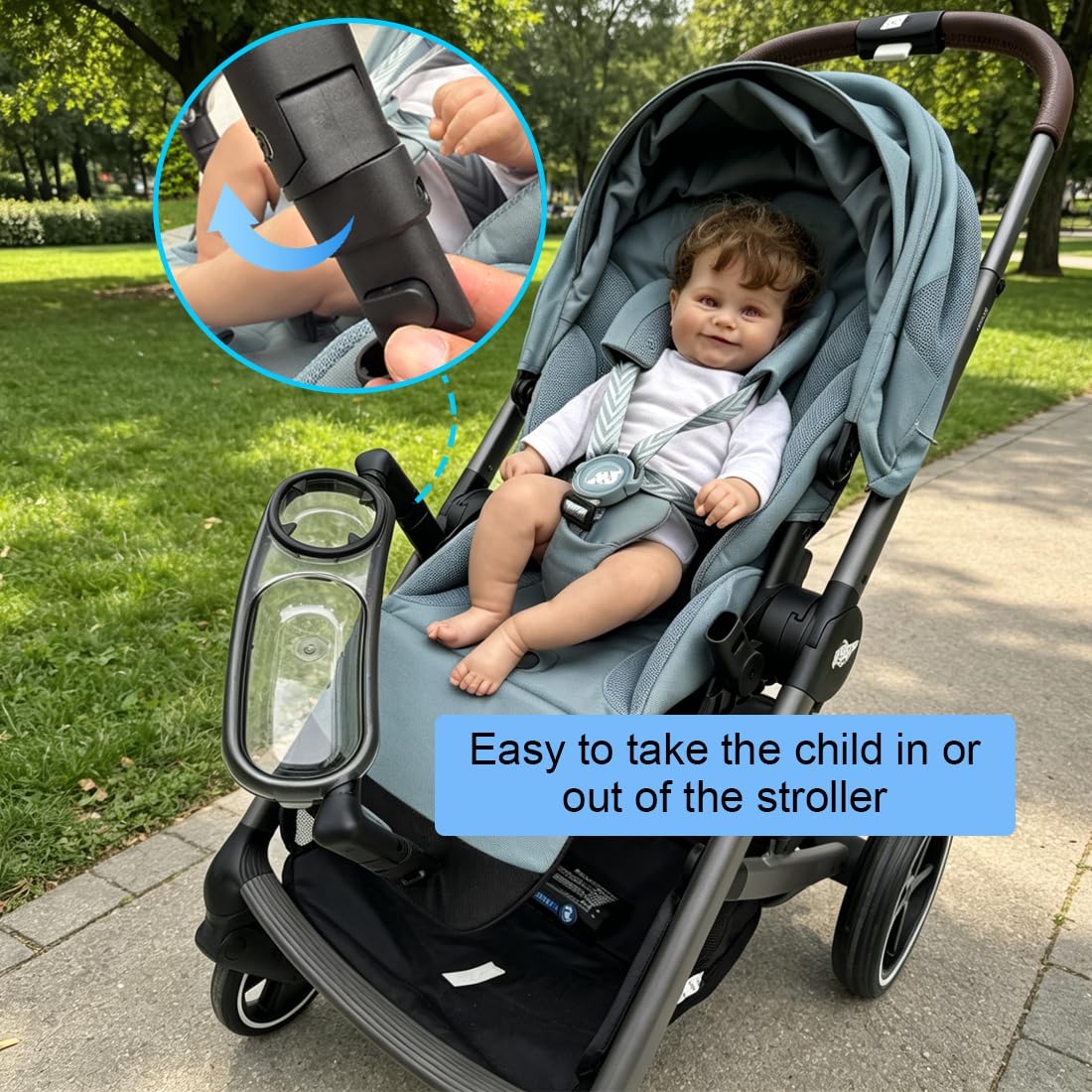 Stroller Snack Tray Compatible with Cybex Balios,Gazelle, Talos Series Prams - BPA-Free Tritan Baby Travel Tray, 360° Swivel for Easy Access, Folds with Stroller, Easy Clean