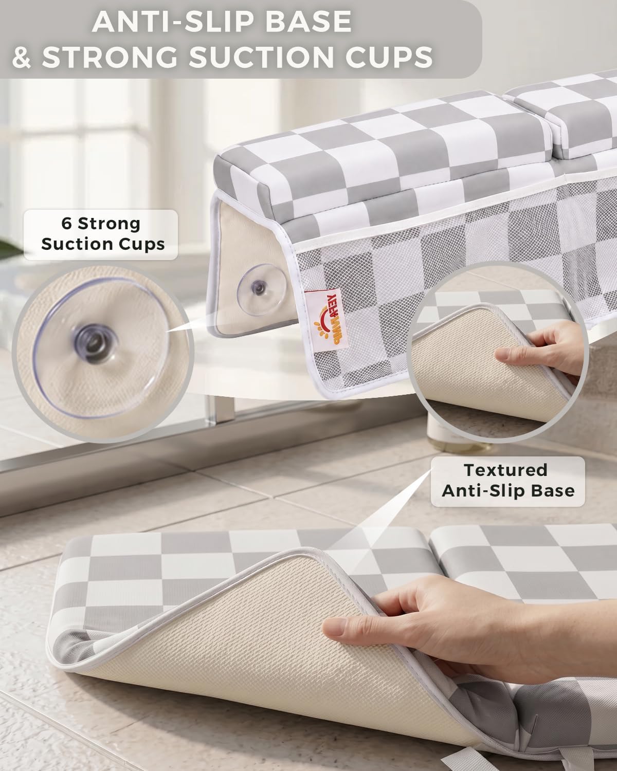 Bath Kneeler and Elbow Rest Pad Set, 1.5'' Kneeling Pad for Bathing Baby