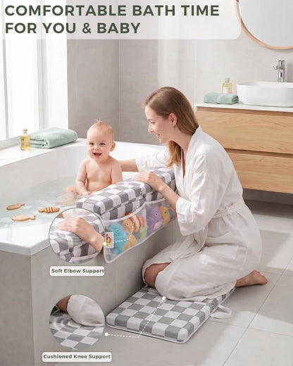 Bath Kneeler and Elbow Rest Pad Set, 1.5'' Kneeling Pad for Bathing Baby