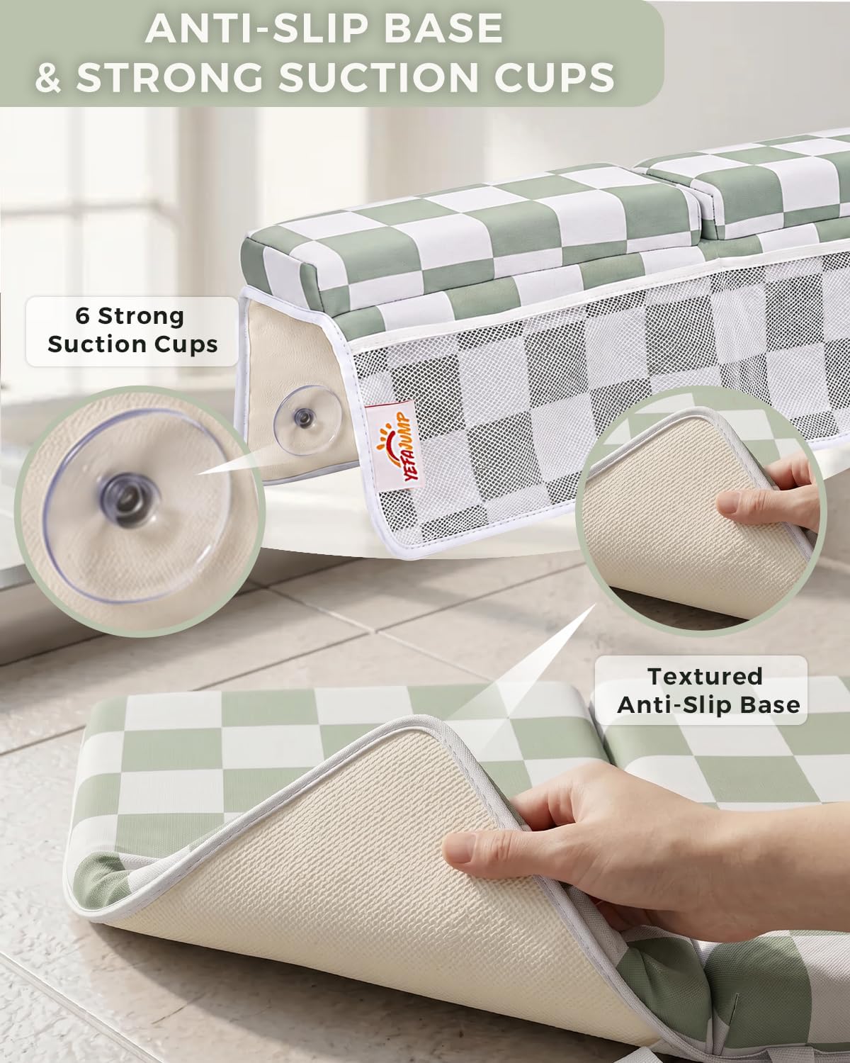 Bath Kneeler and Elbow Rest Pad Set, 1.5'' Kneeling Pad for Bathing Baby