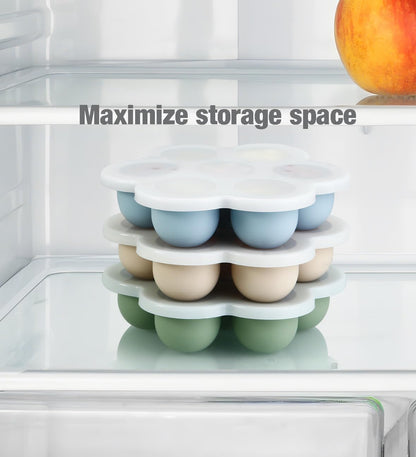Baby Food Freezer Tray with Lids & Pacifier Holder Holder Case