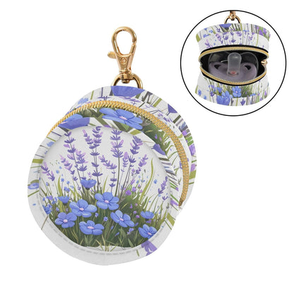 Lavender and Blue Wildflowers Baby Pacifier Holder Case, Dustproof Portable Storage Box for Diaper Bag Purse, Pacifier Storage Container for Boys & Girls