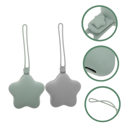 2pcs Silicone Storage Container Portable Silicone Holder Case Clip Travel Bag for Boys Girls Dustproof and Easy to Clean