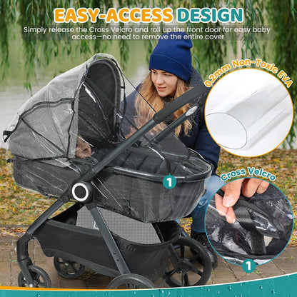 Stroller Rain Cover, with Window for Easy Access, Durable, Clear