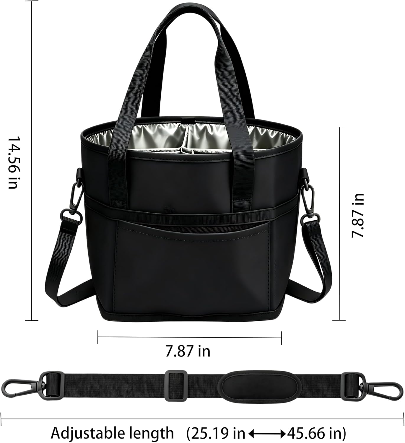 Drink Carrier Bag 4 Cup Holder, Reusable Beverage Carrier | No-Spill Insulated Adjustable Strap 4 Compartment Water Bottle Holder with Dividers for Delivery, Car Travel, Coffee & Drinks