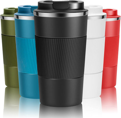 17oz Travel Coffee Cups Insulated Mug Thermal Tumbler to Go with Lid Leak Proof Reusable Stainless Steel Coffee Mug Spill Proof for Hot and Iced Cold Drinks (Blue, 510ml)