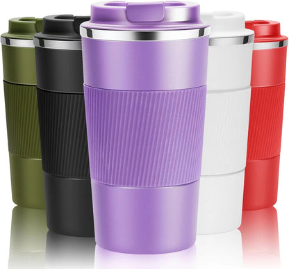 17oz Travel Coffee Cups Insulated Mug Thermal Tumbler to Go with Lid Leak Proof Reusable Stainless Steel Coffee Mug Spill Proof for Hot and Iced Cold Drinks (Blue, 510ml)