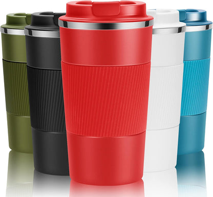 17oz Travel Coffee Cups Insulated Mug Thermal Tumbler to Go with Lid Leak Proof Reusable Stainless Steel Coffee Mug Spill Proof for Hot and Iced Cold Drinks (Blue, 510ml)