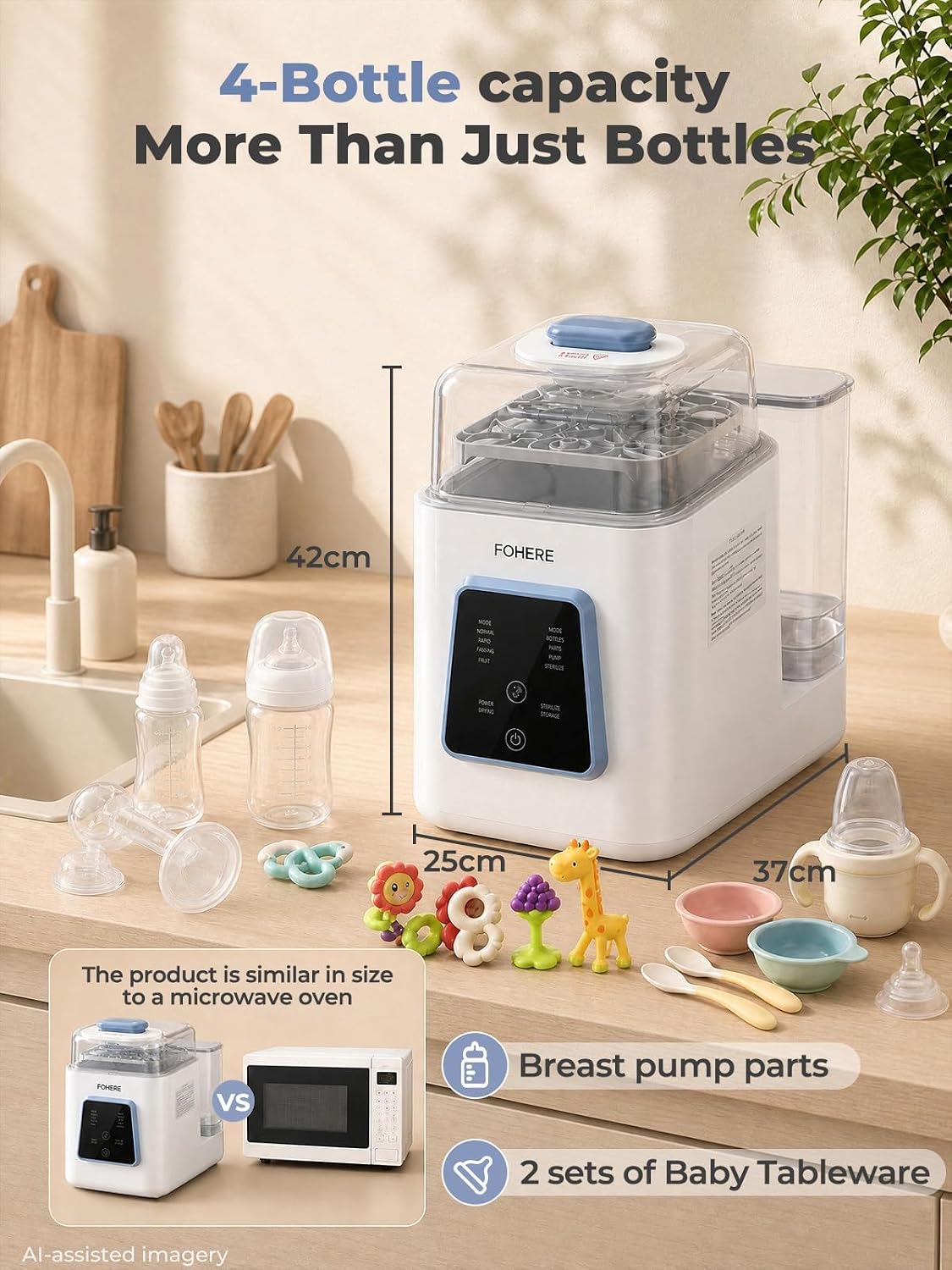 Baby Bottle Washer Pro, All-in-One Bottle Washer and Sterilizer and Dryer