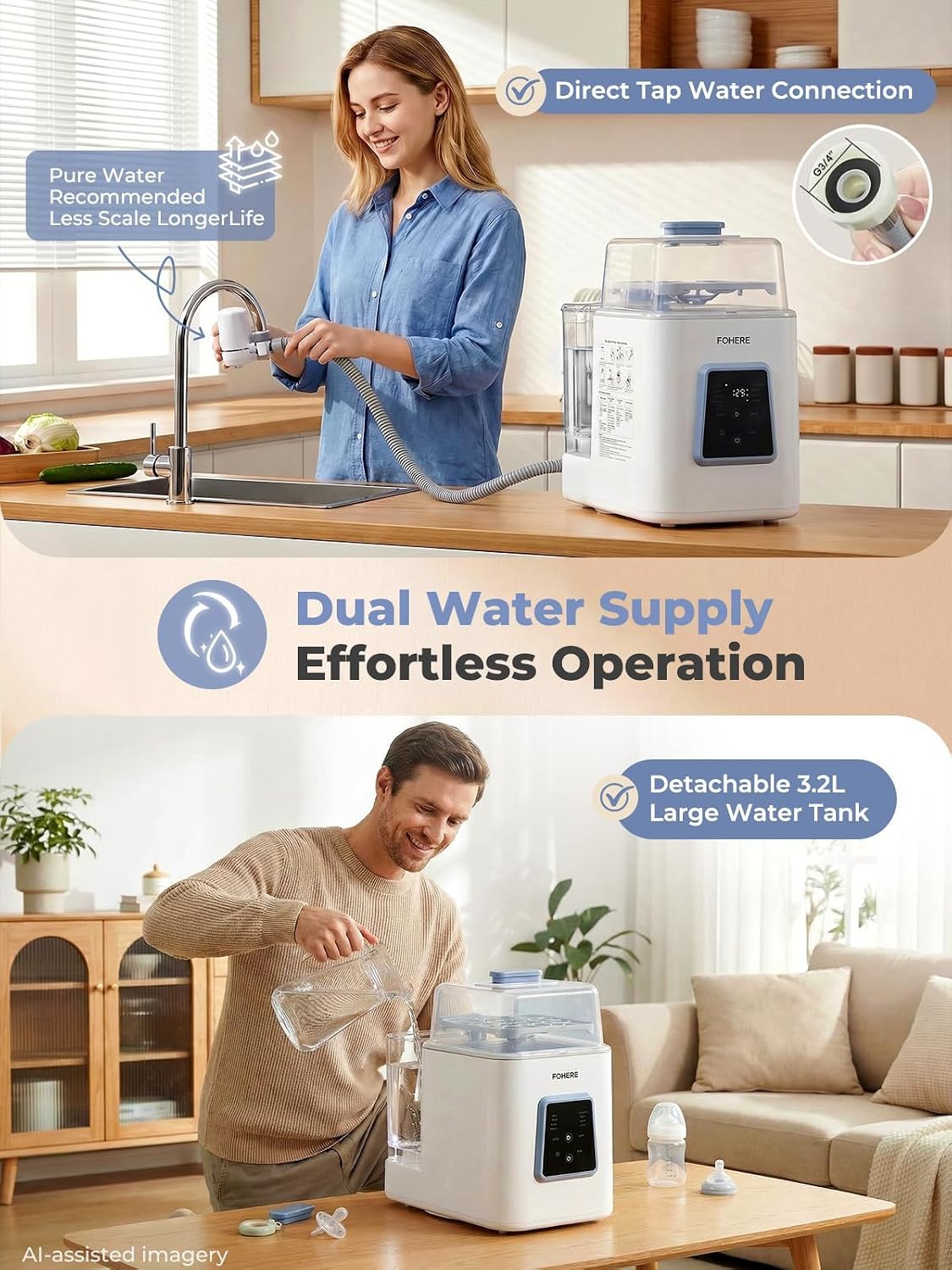 Baby Bottle Washer Pro, All-in-One Bottle Washer and Sterilizer and Dryer