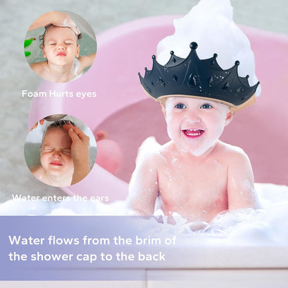 Baby Shower Cap with Bath Rinse Cup for Toddler Kids, Dinosaur Blue