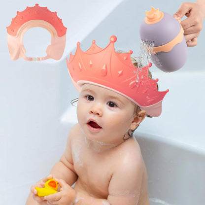 Baby Shower Cap with Bath Rinse Cup for Toddler Kids, Dinosaur Blue