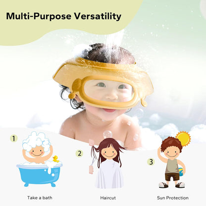 Baby Shower Cap with Bath Rinse Cup for Toddler Kids, Dinosaur Blue