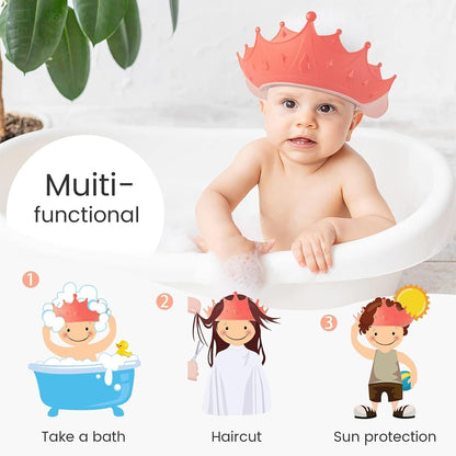 Baby Shower Cap with Bath Rinse Cup for Toddler Kids, Dinosaur Blue