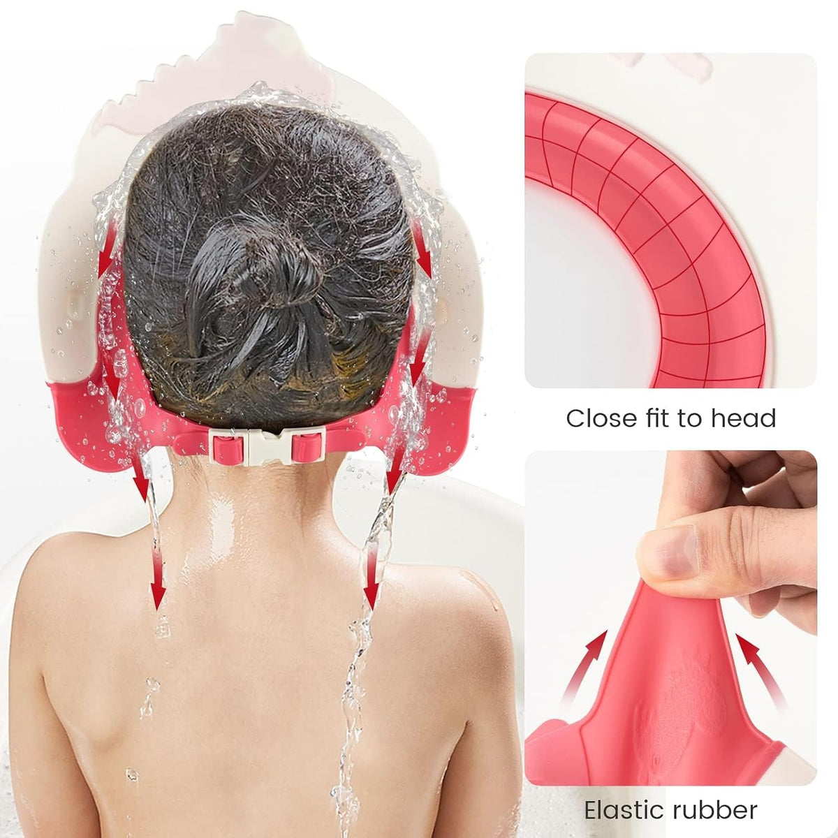 Baby Shower Cap with Bath Rinse Cup for Toddler Kids, Dinosaur Blue