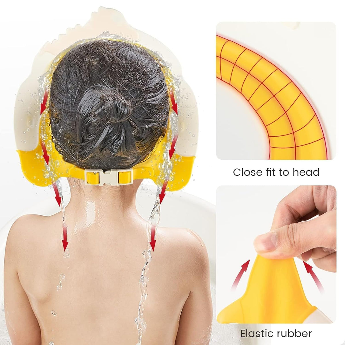 Baby Shower Cap with Bath Rinse Cup for Toddler Kids, Dinosaur Blue