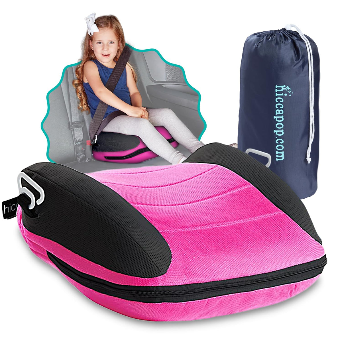 UberBoost Inflatable Booster Car Seat, Travel Booster Seat, Graphite Black