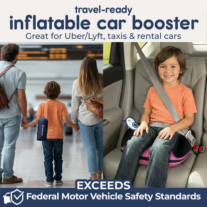 UberBoost Inflatable Booster Car Seat, Travel Booster Seat, Graphite Black