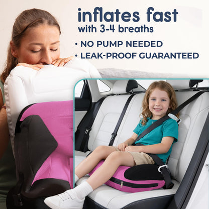 UberBoost Inflatable Booster Car Seat, Travel Booster Seat, Graphite Black