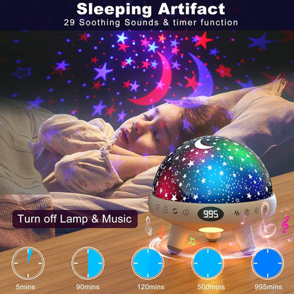 Kids Sound Machine with Night Light Projector,29 Soothing Sounds Baby Night Light Star Projector for Kids Room,White Noise Machine for Baby Sleeping Soother,Nursery Lamp,Bedroom Decor