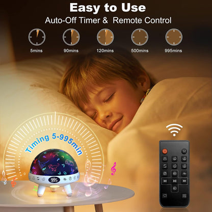 Kids Sound Machine with Night Light Projector,29 Soothing Sounds Baby Night Light Star Projector for Kids Room,White Noise Machine for Baby Sleeping Soother,Nursery Lamp,Bedroom Decor