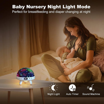 Kids Sound Machine with Night Light Projector,29 Soothing Sounds Baby Night Light Star Projector for Kids Room,White Noise Machine for Baby Sleeping Soother,Nursery Lamp,Bedroom Decor
