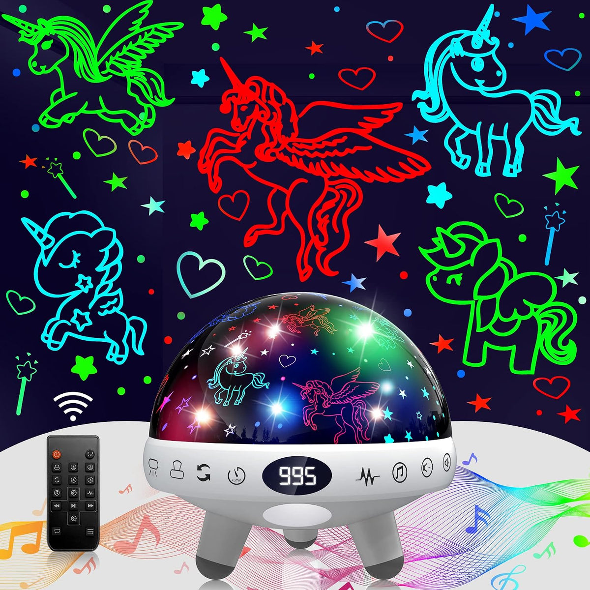 Kids Sound Machine with Night Light Projector,29 Soothing Sounds Baby Night Light Star Projector for Kids Room,White Noise Machine for Baby Sleeping Soother,Nursery Lamp,Bedroom Decor