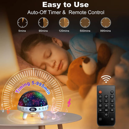 Kids Sound Machine with Night Light Projector,29 Soothing Sounds Baby Night Light Star Projector for Kids Room,White Noise Machine for Baby Sleeping Soother,Nursery Lamp,Bedroom Decor