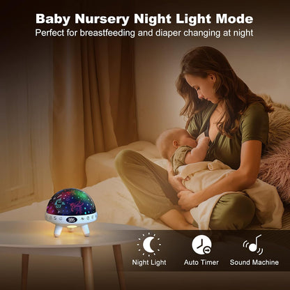 Kids Sound Machine with Night Light Projector,29 Soothing Sounds Baby Night Light Star Projector for Kids Room,White Noise Machine for Baby Sleeping Soother,Nursery Lamp,Bedroom Decor