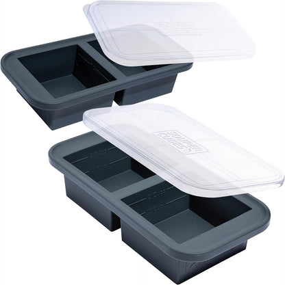 2 Cup Silicone Freezer Molds, Charcoal