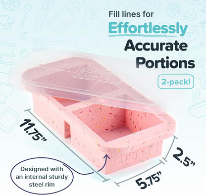 2 Cup Silicone Freezer Molds, Charcoal
