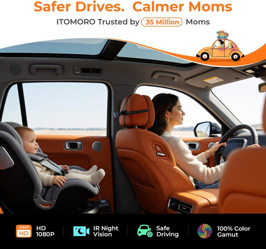 2026 Upgraded Baby Car Camera 1080P HD IR Night Vision Rear Facing