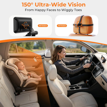 2026 Upgraded Baby Car Camera 1080P HD IR Night Vision Rear Facing