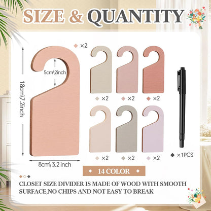 Blank Wooden Closet Dividers, Macaron Color, Tab Top