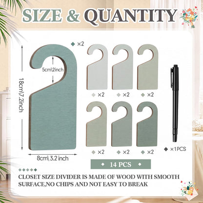 Blank Wooden Closet Dividers, Macaron Color, Tab Top