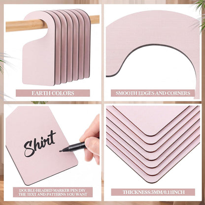 Blank Wooden Closet Dividers, Macaron Color, Tab Top