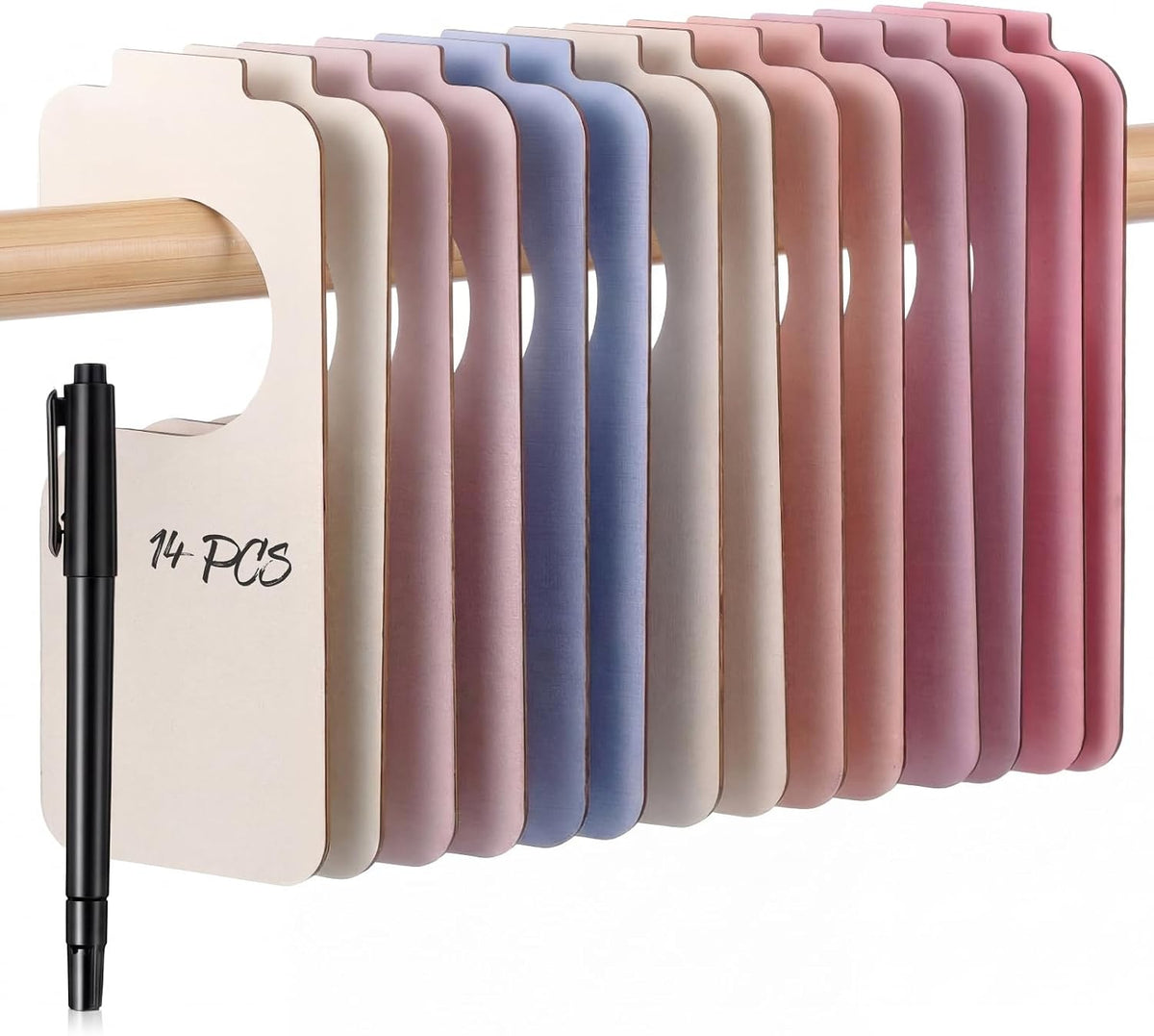Blank Wooden Closet Dividers, Macaron Color, Tab Top