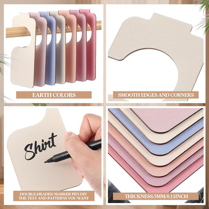 Blank Wooden Closet Dividers, Macaron Color, Tab Top