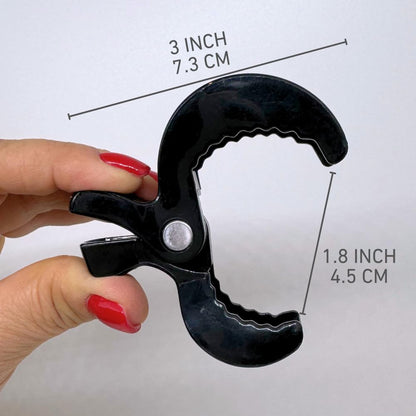 Baby Blanket Stroller Clips (4 Pack) | Hooks Muslin to Stroller | Australian Baby Product | Infant/Toddler | Black/Grey