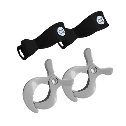 Baby Blanket Stroller Clips (4 Pack) | Hooks Muslin to Stroller | Australian Baby Product | Infant/Toddler | Black/Grey