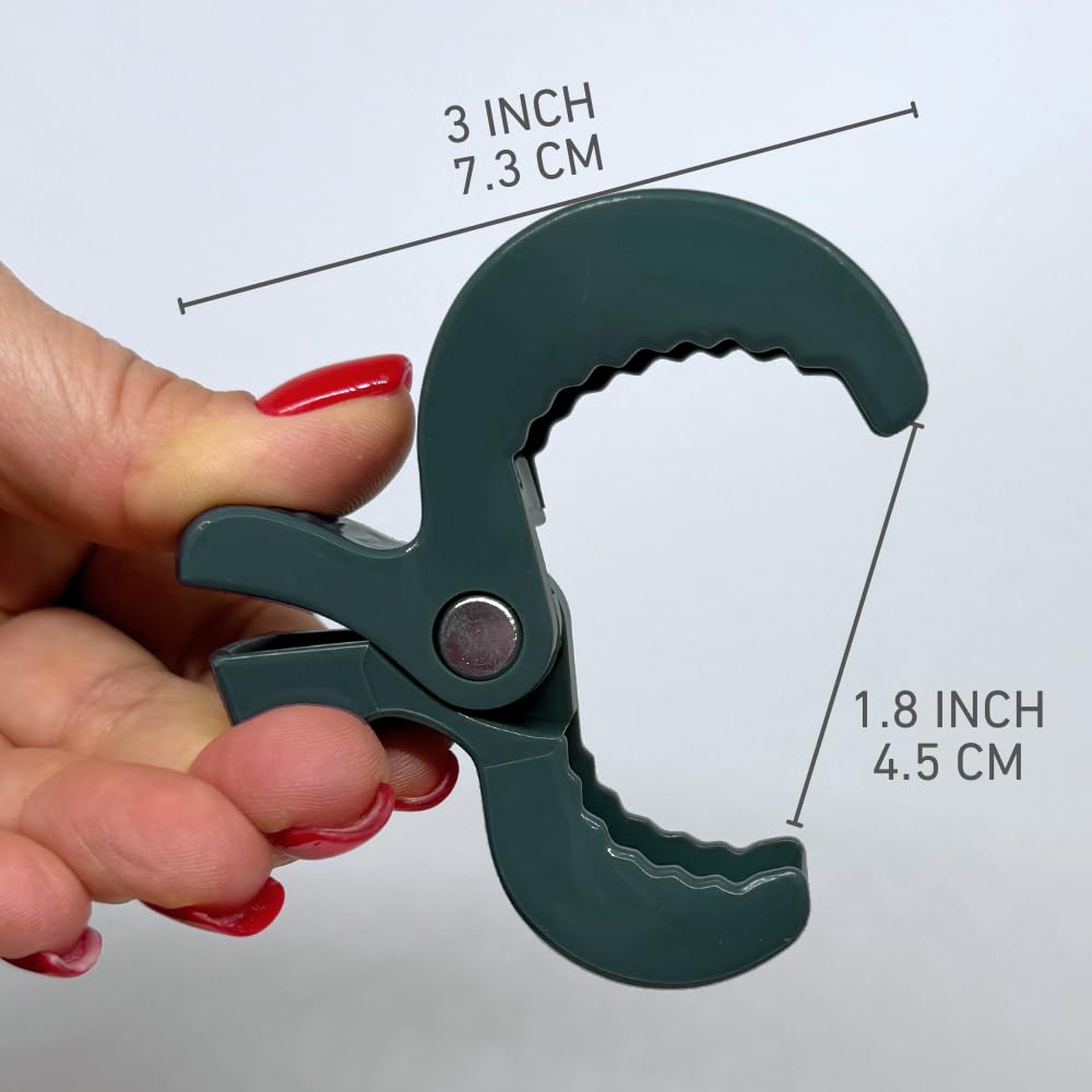 Baby Blanket Stroller Clips (4 Pack) | Hooks Muslin to Stroller | Australian Baby Product | Infant/Toddler | Black/Grey