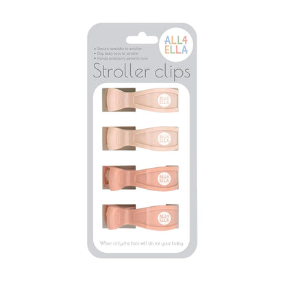 Baby Blanket Stroller Clips (4 Pack) | Hooks Muslin to Stroller | Australian Baby Product | Infant/Toddler | Black/Grey